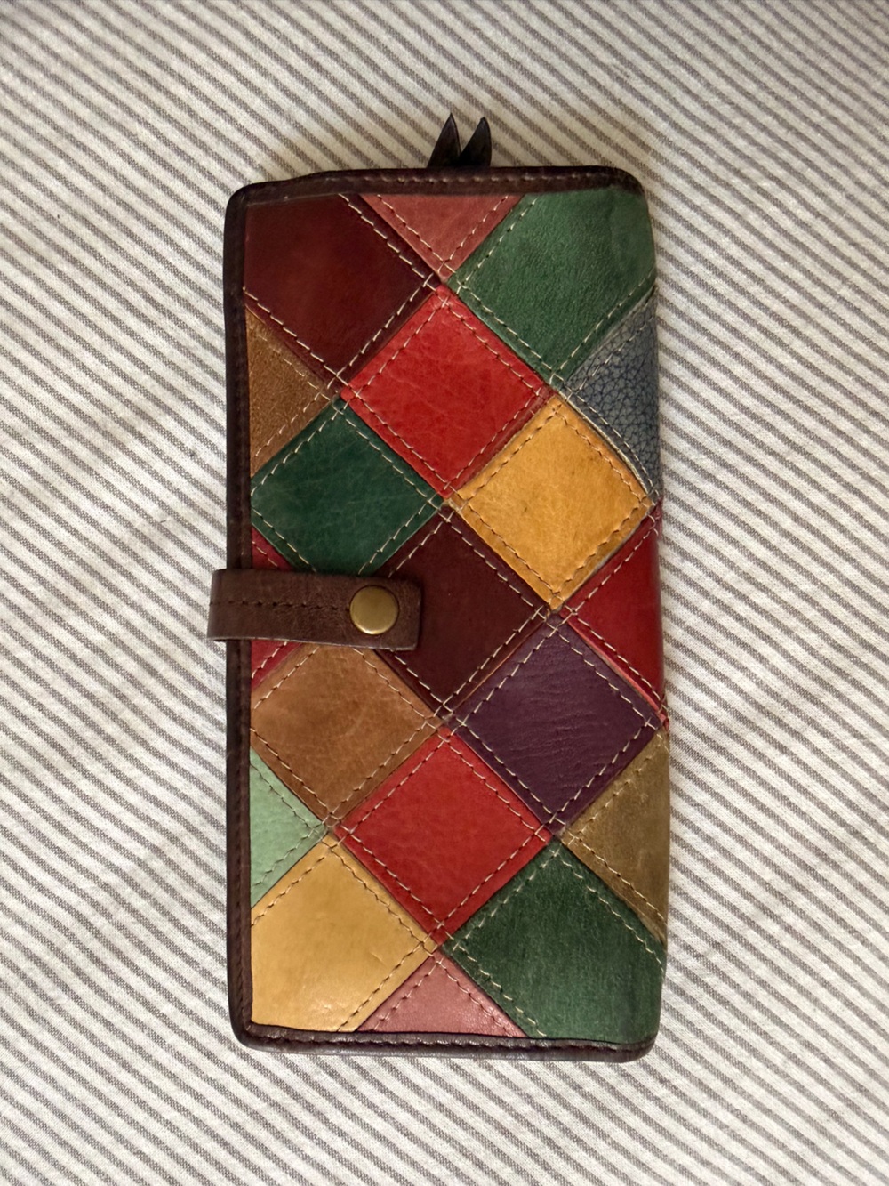 Wilsons leather beautiful colorful patchwork wallet
